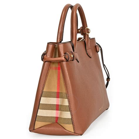 medium banner leather tote burberry|Burberry medium banner tote.